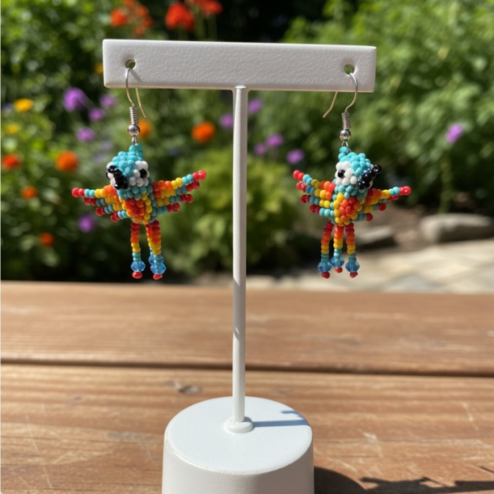 Hummingbird Mexican Beaded Earrings
